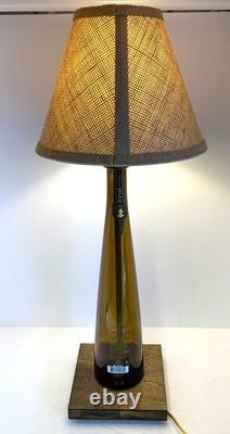 Don Julio 1942 Tequila TABLE LAMP Package with Burlap Shade LED Bulb & Wood Base