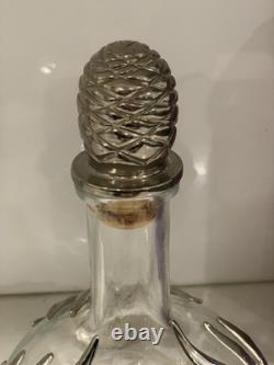 Don Julio REAL Tequila Anejo Empty Decanter Bottle with Metal Leaves and Stopper