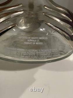 Don Julio REAL Tequila Anejo Empty Decanter Bottle with Metal Leaves and Stopper