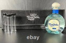 Don Julio Tequila Presentation Kit Sueded Embroidered Case & Glass Vials Rare