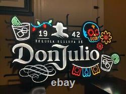 Don Julio Tequila Sugar Skull Led Bar Sign Man Cave Light Motion 1942 New