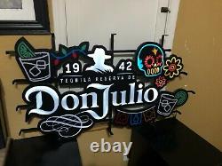 Don Julio Tequila Sugar Skull Led Bar Sign Man Cave Light Motion 1942 New