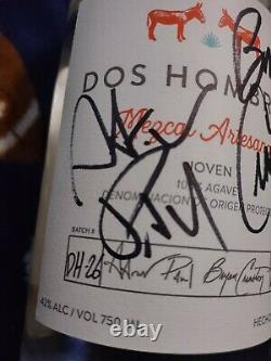 Dos Hombres Bryan Cranston Aaron Paul Signed Tequila Bottle Exact Proof Pics