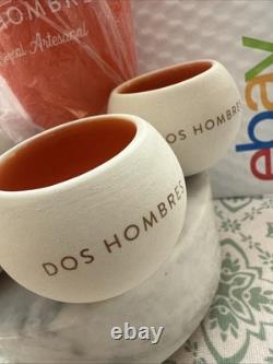 Dos Hombres tequila 4 Ceramic shot glass set Pitcher Mule Donkey Strainer Shots