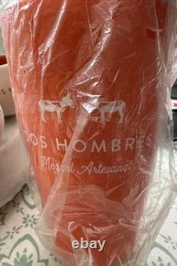 Dos Hombres tequila 4 Ceramic shot glass set Pitcher Mule Donkey Strainer Shots