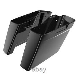 Dual Uncut Stretched Saddlebags Extended Bag Rear Fender For 14+ Harley