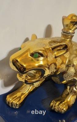 EMPTY Collectible 20 1/2 Jaguar Tequila Casino Azul Bottle with Orig Box