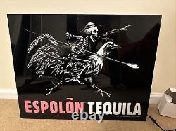 ESPOLON TEQUILA Skeleton Skull on Chicken LED BAR MAN CAVE GARAGE LIGHTED SIGN