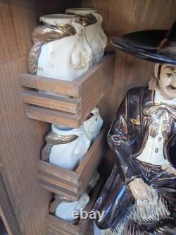 El Charro Gran Reserva Tequila Set with6 Gls 18k Gold Trim Empty In Wood Case