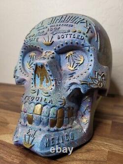 El Jimador Tequila Advertising Display Skull Custom Painted Rare 12 x 10