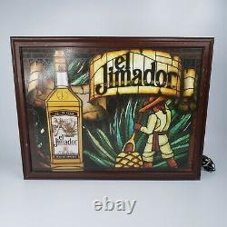 El Jimador Tequila Stained Glass Look Vintage Rare Lighted Sign Pub Mancave Bar