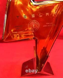 Empty 750 ml Tesla Tequila LIghtning Bottle With Stand, Box and Instructions