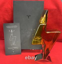 Empty 750 ml Tesla Tequila LIghtning Bottle With Stand, Box and Instructions