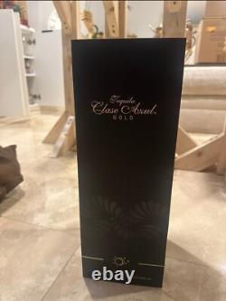 Empty Clase Azul Gold 750 ML WITH Box, Tequila Premium, Empty Gold Clase Azul