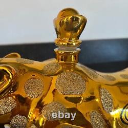 Empty GOLD JAGUAR Tequila Bottle De Agave Casino Azul Anejo 20 X 9 X 6