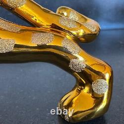 Empty GOLD JAGUAR Tequila Bottle De Agave Casino Azul Anejo 20 X 9 X 6