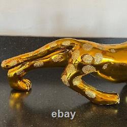 Empty GOLD JAGUAR Tequila Bottle De Agave Casino Azul Anejo 20 X 9 X 6