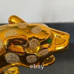 Empty GOLD JAGUAR Tequila Bottle De Agave Casino Azul Anejo 20 X 9 X 6