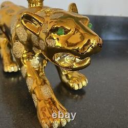 Empty GOLD JAGUAR Tequila Bottle De Agave Casino Azul Anejo 20 X 9 X 6