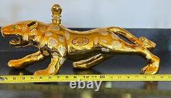 Empty GOLD JAGUAR Tequila Bottle De Agave Casino Azul Anejo 20 X 9 X 6
