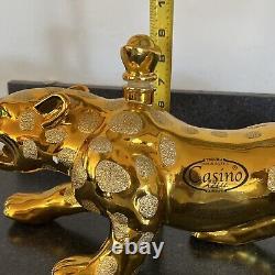 Empty GOLD JAGUAR Tequila Bottle De Agave Casino Azul Anejo 20 X 9 X 6