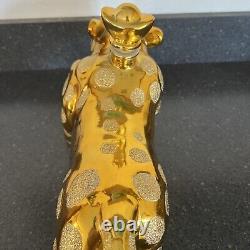 Empty GOLD JAGUAR Tequila Bottle De Agave Casino Azul Anejo 20 X 9 X 6