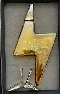 Empty Tesla Tequila Bottle + Stand + Box Limited In Hand Fast Ship