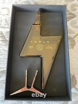 Empty Tesla Tequila Limited Edition Lightning Bottle Bottle, Box & Stand