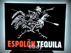 Espolon Tequila Led Bar Sign Man Cave Garae Decor Chicken Skull Lighted Sign New