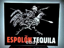 Espolon Tequila Led Bar Sign Man Cave Garae Decor Chicken Skull Lighted Sign New