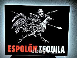 Espolon Tequila Led Bar Sign Man Cave Garae Decor Chicken Skull Lighted Sign New