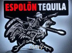 Espolon Tequila Led Bar Sign Man Cave Garage Decor Light Skeleton Chicken Sign