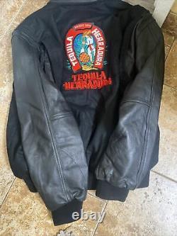 Extremely Rare Herradura Tequila Leather Jacket Vintage L Mario Monetti VNTG