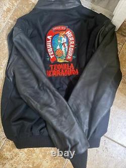 Extremely Rare Herradura Tequila Leather Jacket Vintage L Mario Monetti VNTG