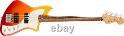 Fender Player Plus Active Meteora 4-String Bass, Maple Neck, Tequila Sunrise