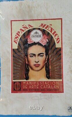 Frida Kahlo, Tequila Patron series Ltd Editin 22'x 15'x Signed Fairchild Paris