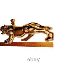 GOLD JAGUAR Tequila Bottle EMPTY Bar Decanter De Agave Casino Azul Anejo 22