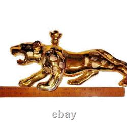 GOLD JAGUAR Tequila Bottle EMPTY Bar Decanter De Agave Casino Azul Anejo 22