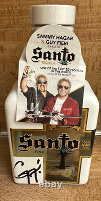 GUY FIERI SIGNED EMPTY SANTO BLANCO TEQUILA BOTTLE WITH PROOF WithCOA