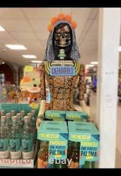 Giant Catrina Cazadorez Tequila display 7' Tall Day Of The Dead Sugar Skull