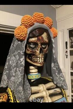 Giant Catrina Cazadorez Tequila display 7' Tall Day Of The Dead Sugar Skull