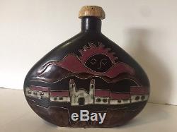 Gran Cuerno De Chivo Tequila Bottle Decanter Art Work Mara Mexico Stoneware