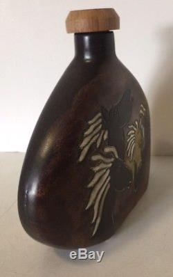 Gran Cuerno De Chivo Tequila Bottle Decanter Art Work Mara Mexico Stoneware Rare