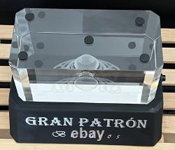 Gran Patron Burdeos Tequila Light Display with Laser Etched Bee Crystal Topper