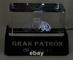 Gran Patron Burdeos Tequila Light Display with Laser Etched Bee Crystal Topper