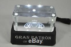 Gran Patron Burdeos Tequila Light Up Laser Etched Crystal Back Bar Pedestal