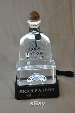 Gran Patron Burdeos Tequila Light Up Laser Etched Crystal Back Bar Pedestal