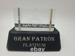 Gran Patron Platinum Tequila Light-up Laser Etched Crystal Back Bar Pedastal