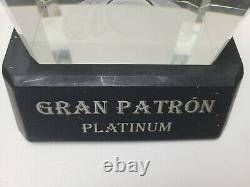 Gran Patron Platinum Tequila Light-up Laser Etched Crystal Back Bar Pedastal
