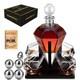 Heavy Duty Diamond Whiskey Decanter Sets With Chillball & Tray We Ship Overseas